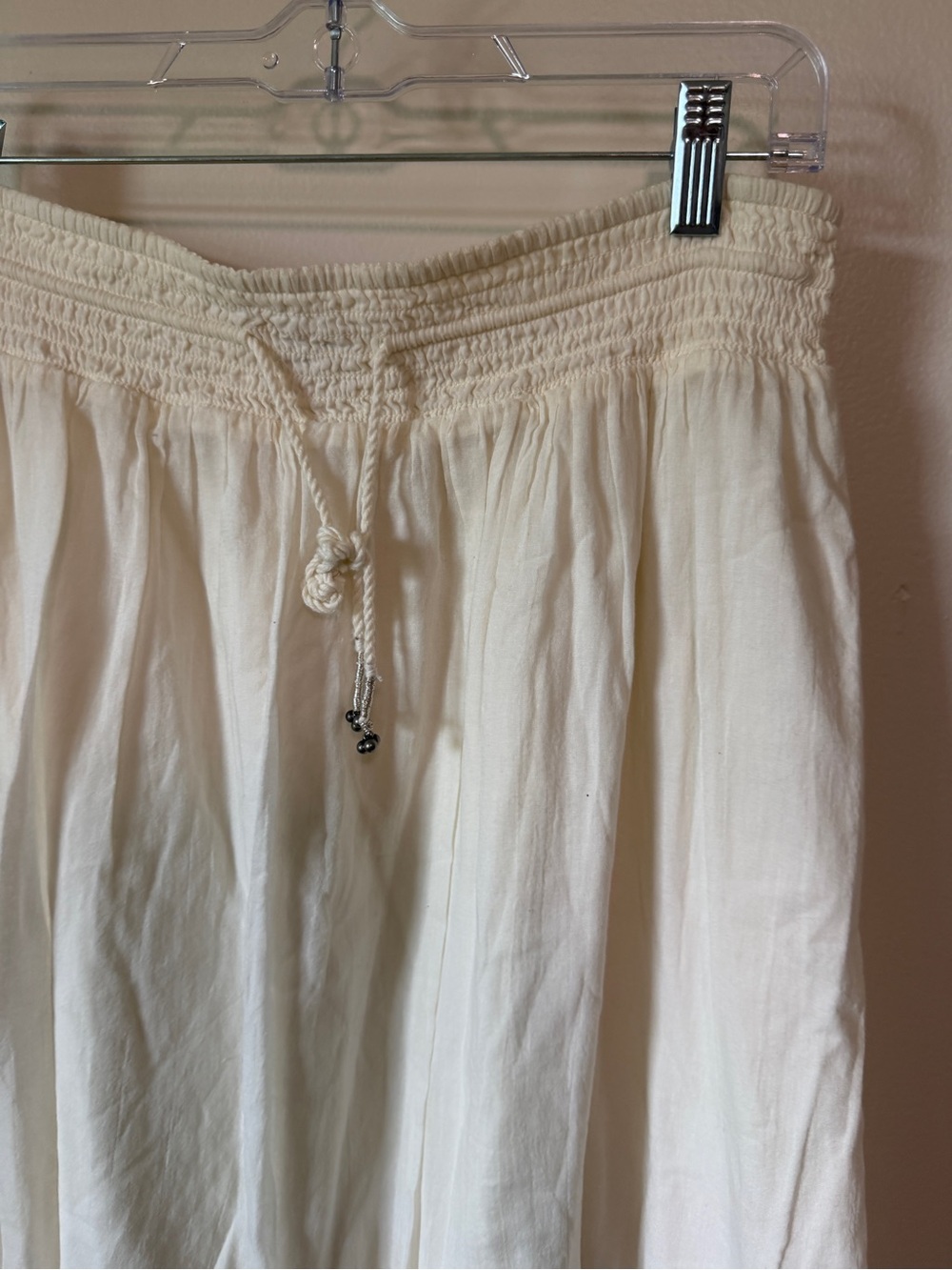AMERICAN EAGLE cream lace trimmed lined boho maxi skirt 100% cotton size L - Picture 3 of 7